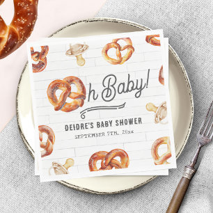 Guardanapo De Papel Oh Baby Pretzels & Pacificadores Chá de fraldas Be