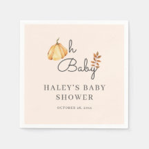 Oh Baby Watercolor Pumpkin Fall Chá de fraldas Rus