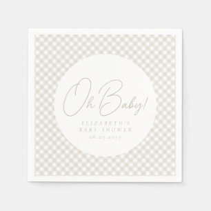 Guardanapo De Papel Oh bebê lindo xadrez azul baby shower