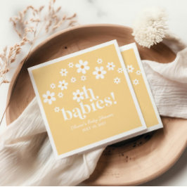 Guardanapo De Papel Oh Bebês boho Daisy amarelo gêmeos Chá de Bebê