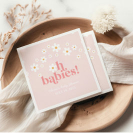 Guardanapo De Papel Oh Bebês Retrô Margarida Rosa boho Chás de Bebê