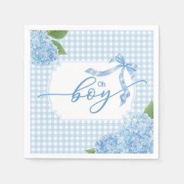 Guardanapo De Papel Oh Boy Blue Gingham Xadrez Hortênsia Baby Shower N