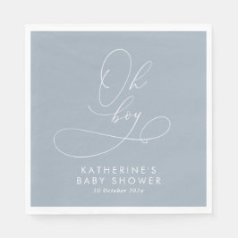 Guardanapo De Papel Oh Boy Dusty Chá de fraldas Azul