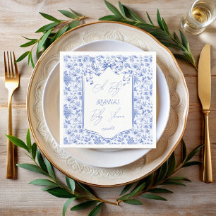 Guardanapo De Papel Oh chá de fraldas de desenho de joy toile azul