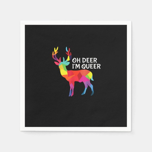 Guardanapo De Papel Oh Deer Queer Funny Pun LGBT Pride Design (Frente)