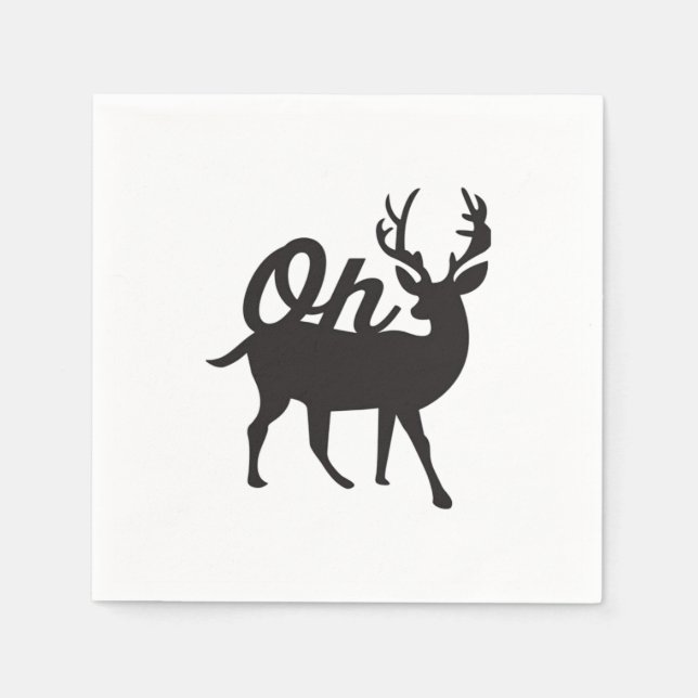 Guardanapo De Papel Oh Deer Vibração Clássica Retro  (Frente)