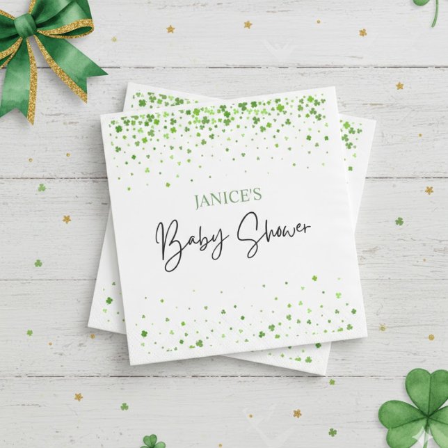 Guardanapo De Papel Oh Girl St. Patrick's Day Baby Shower Green  (Criador carregado)