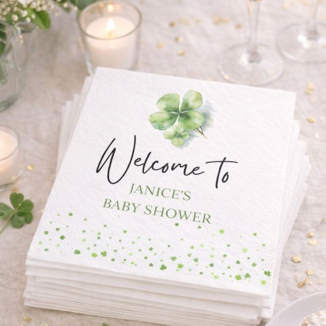 Guardanapo De Papel Oh Girl St. Patrick's Day Baby Shower Green  (Criador carregado)