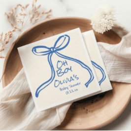 Guardanapo De Papel Oh Menino Azul Mão Escrita Arco Desenhado