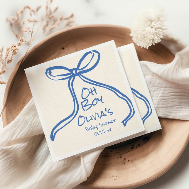 Guardanapo De Papel Oh Menino Azul Mão Escrita Arco Desenhado (Criador carregado)