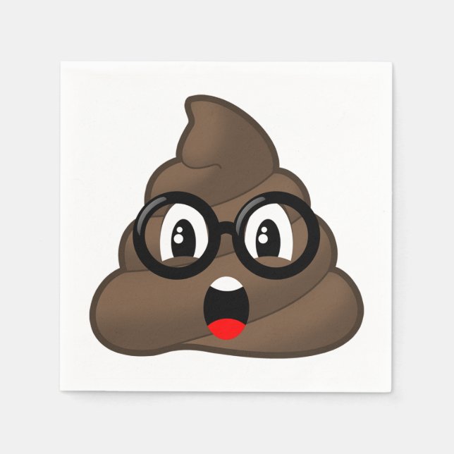 Guardanapo De Papel Oh Poop Emoji com óculos (Frente)