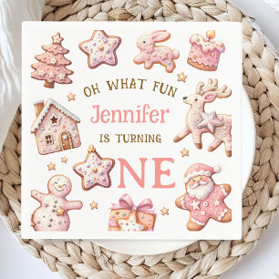 Guardanapo De Papel Oh Que Diversão Biscoitos Rosa Natal Aniversário d