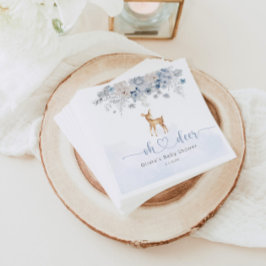 Guardanapo De Papel Oh veado chá de fraldas azul de inverno