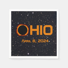 Guardanapo De Papel Ohio 2024 Eclipse Solar Total