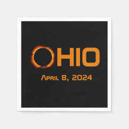 Guardanapo De Papel Ohio 2024 Eclipse Solar Total