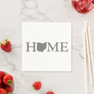Guardanapo De Papel Ohio Home State Shaple Cinza Word Art Paper Party 