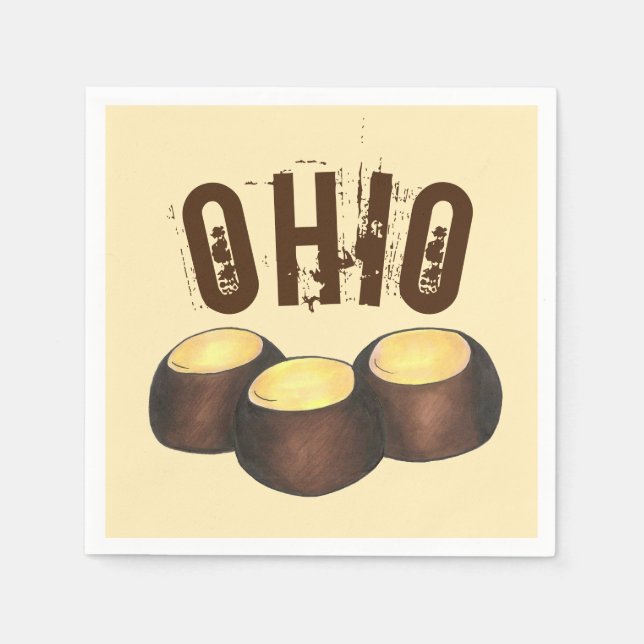 Guardanapo De Papel Ohio OH Peanut Butter Buckeye Buck Eye Nut Candy (Frente)