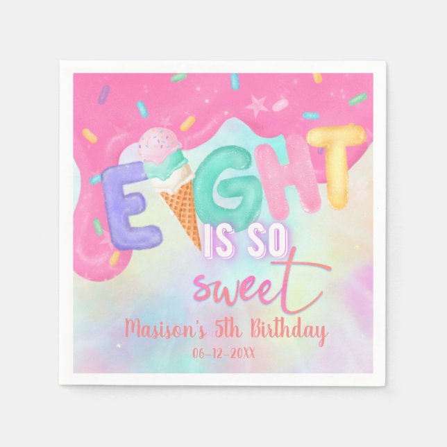 Guardanapo De Papel Oito é tão doce Glacé rosa Napkins (Frente)