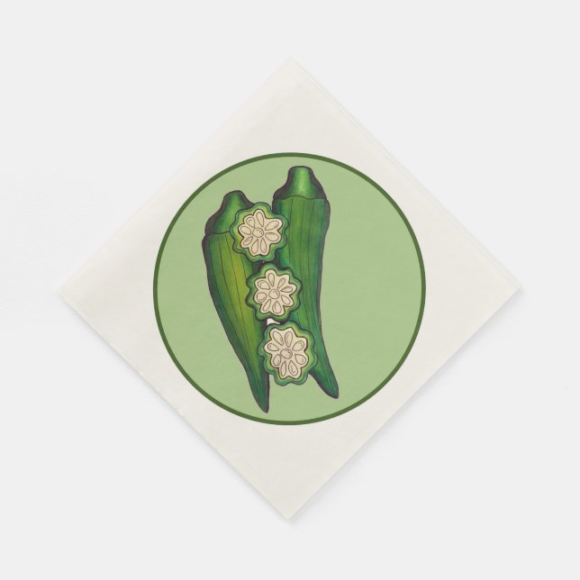 Guardanapo De Papel Okra Pods Veggie Vegetal Comida do Sul (Quina)
