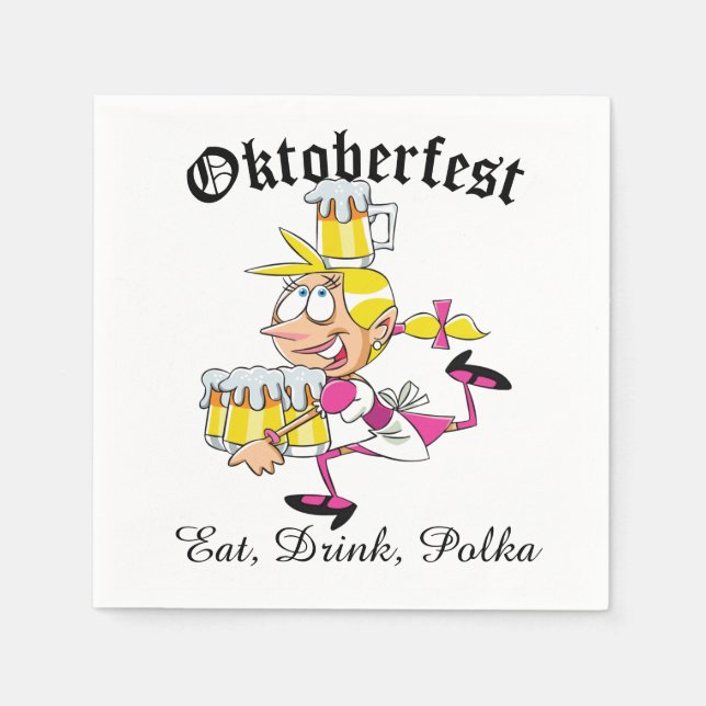 Guardanapo De Papel Oktoberfest Barmaid (Frente)