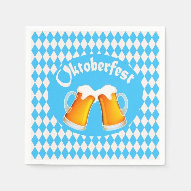 Guardanapo De Papel Oktoberfest Beer Bavarian Pattern (Frente)