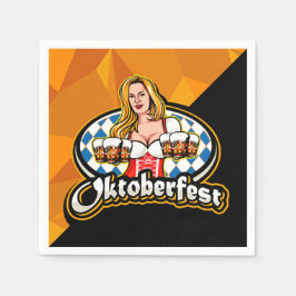 Guardanapo De Papel Oktoberfest Beer Caneca de cerveja Woman Serving P