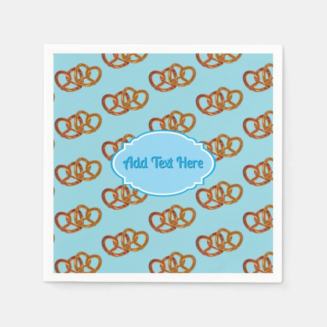 Guardanapo De Papel Oktoberfest Bread Pretzel Motif - Seu Texto (Frente)