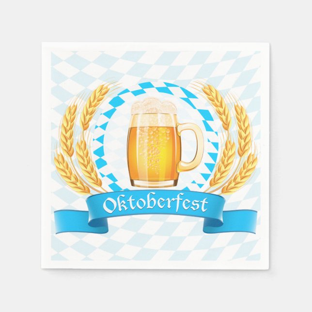 Guardanapo De Papel Oktoberfest Frothy Beer Mug (Frente)