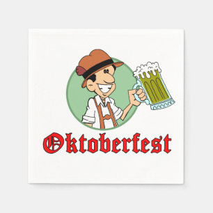 Guardanapo De Papel Oktoberfest German Cartoon Cara Com Festa De Cerve