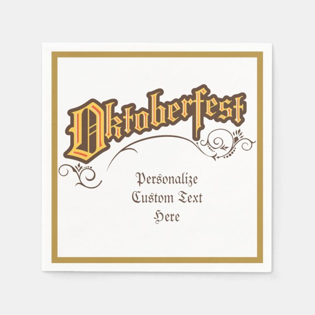 Guardanapo De Papel Oktoberfest Outubro Beer Celebration Personalize (Frente)