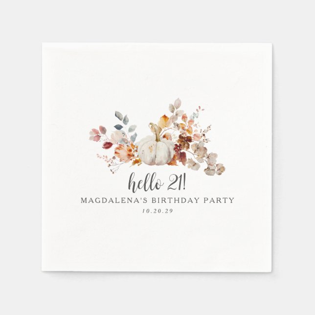 Guardanapo De Papel Olá, 21 Folhas de Abóbora Sai Personalizada Aniver (Frente)