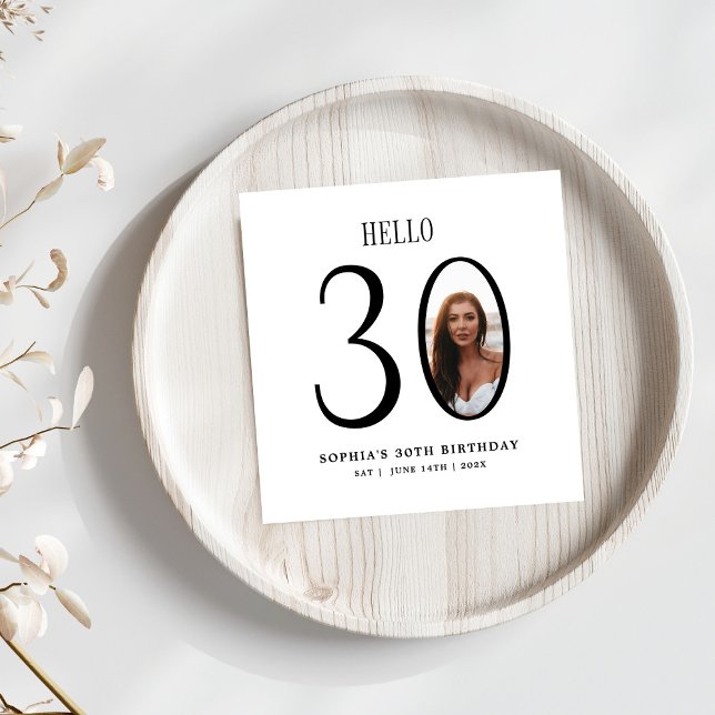 Guardanapo De Papel Olá 30 aniversário de 30 anos de Fotografias a Pre (Criador carregado)