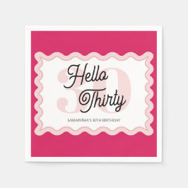 Guardanapo De Papel Olá 30 Curvy Groovy aniversário de 30 anos
