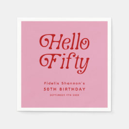 Guardanapo De Papel Olá 50 Retro 50ª Festa de aniversário