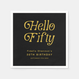 Guardanapo De Papel Olá 50 Retro 50ª Festa de aniversário