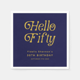 Guardanapo De Papel Olá 50 Retro 50ª Festa de aniversário