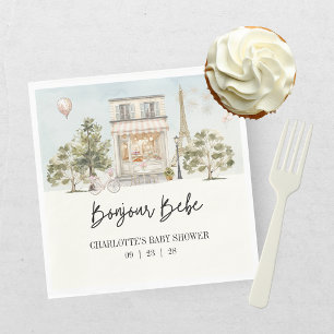 Guardanapo De Papel Olá Bebê Paris Chá de Bebê Francês