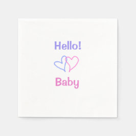 Guardanapo De Papel Olá bebê rosa roxo coração água boho