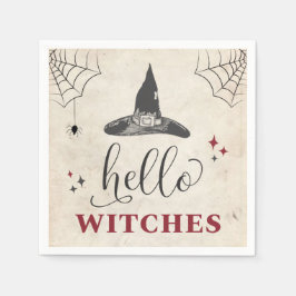 Guardanapo De Papel Olá Bruxas Halloween Texto Divertido Despedida de 