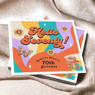 Guardanapo De Papel Olá, Festa de aniversário de 70 Groovy