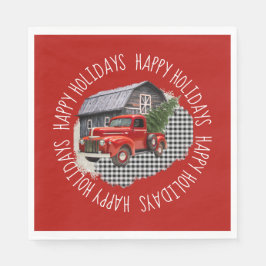 Guardanapo De Papel Old Barn With Red Truck Paper Napkin