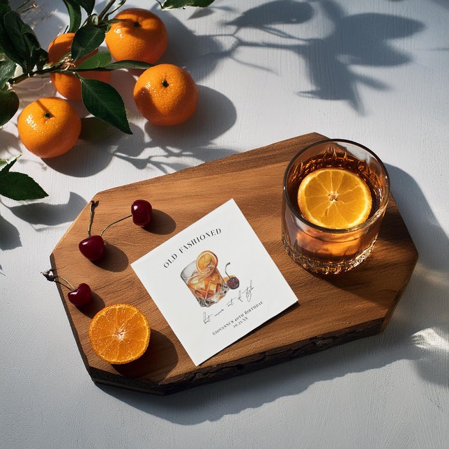 Guardanapo De Papel "Old Fashioned" Cocktail Aniversário (Criador carregado)