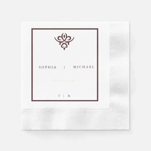 Guardanapo De Papel Old Money Burgundy Wedding Napkins (Frente)