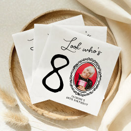 Guardanapo De Papel Olha quem é o oitavo 80 de Foto Aniversário