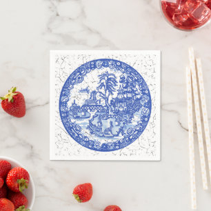 Guardanapo De Papel Olhar de estalo branco-azul de coelho selvagem