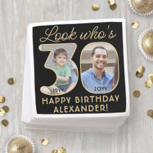 Olhe Quem Faz 30 Anos Preto & Dourado Feliz Aniver