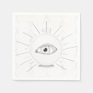 Guardanapo De Papel Olho Vidente de Vidente Bola de Cristal Esotérico