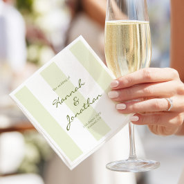 Guardanapo De Papel Olive Green Stripe Wedding