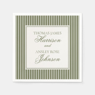 Guardanapo De Papel Olive Martini Old Money Listrado Casamento