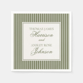 Guardanapo De Papel Olive Martini Old Money Striped Wedding